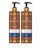 Professional Brazilian keratin duo bottles for smoothing porous, frizzy, curly hair