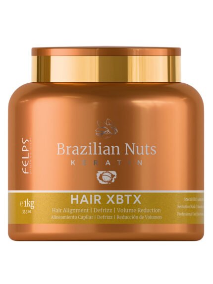 Nourishing Brazilian hair botox treatment with Brazil nut and macadamia oils for frizzy hair
