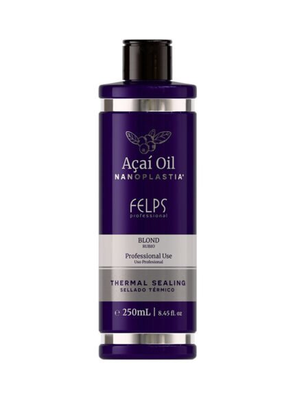 Blonde nanoplastia smoothing treatment bottle with violet pigment for tone control