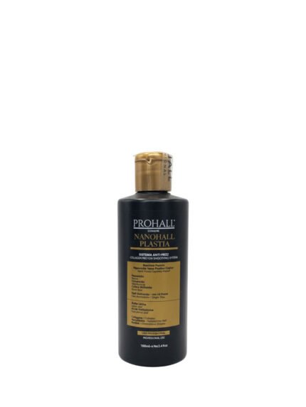 Brazilian nanoplastia smoothing treatment bottle for frizz control and shine in salons
