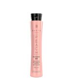 Soft straightening keratin treatment in a peach bottle for fragile, fine hair