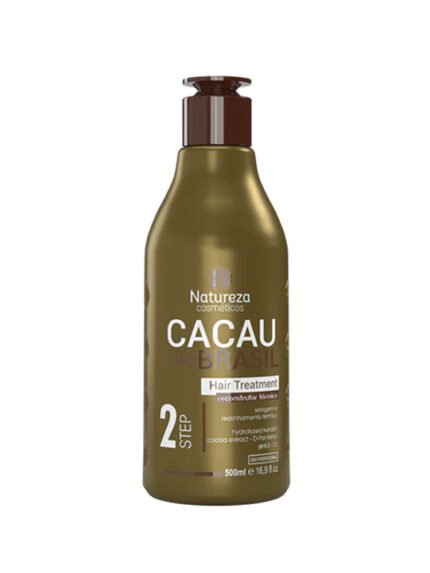 Bottle of Brazilian keratin straightening treatment for dense, frizzy, curly hair