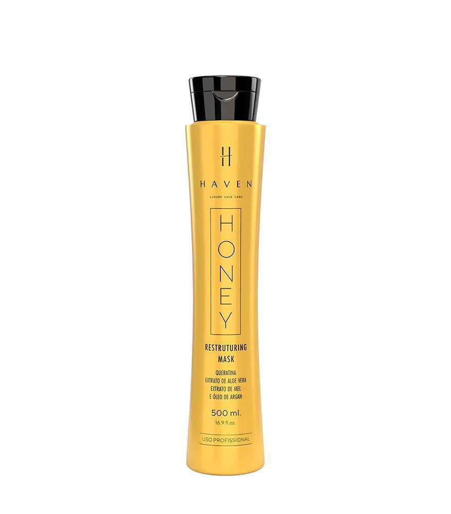 Honey keratin smoothing treatment bottle for damaged, fine to medium hair