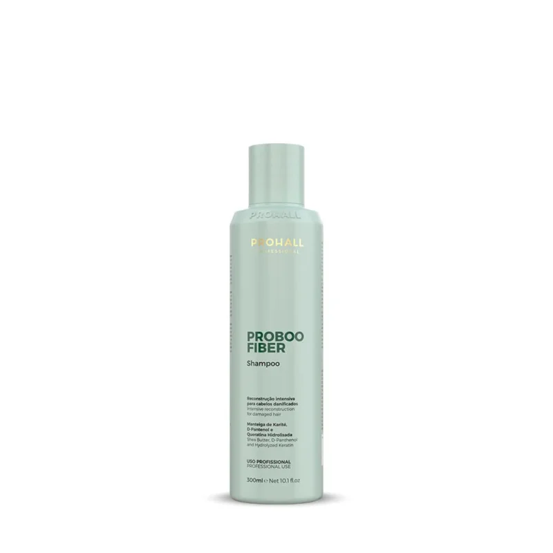 Bouteille de shampooing réparateur Prohall vert pâle pour cheveux endommagés et fragiles