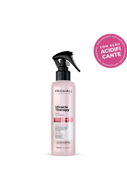 Acidifying finishing spray bottle for daily hydration, shine and heat protection