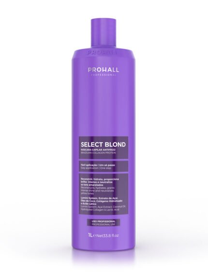1 L bottle of Select Blond alignment treatment by Prohall for bleached, blonde hair