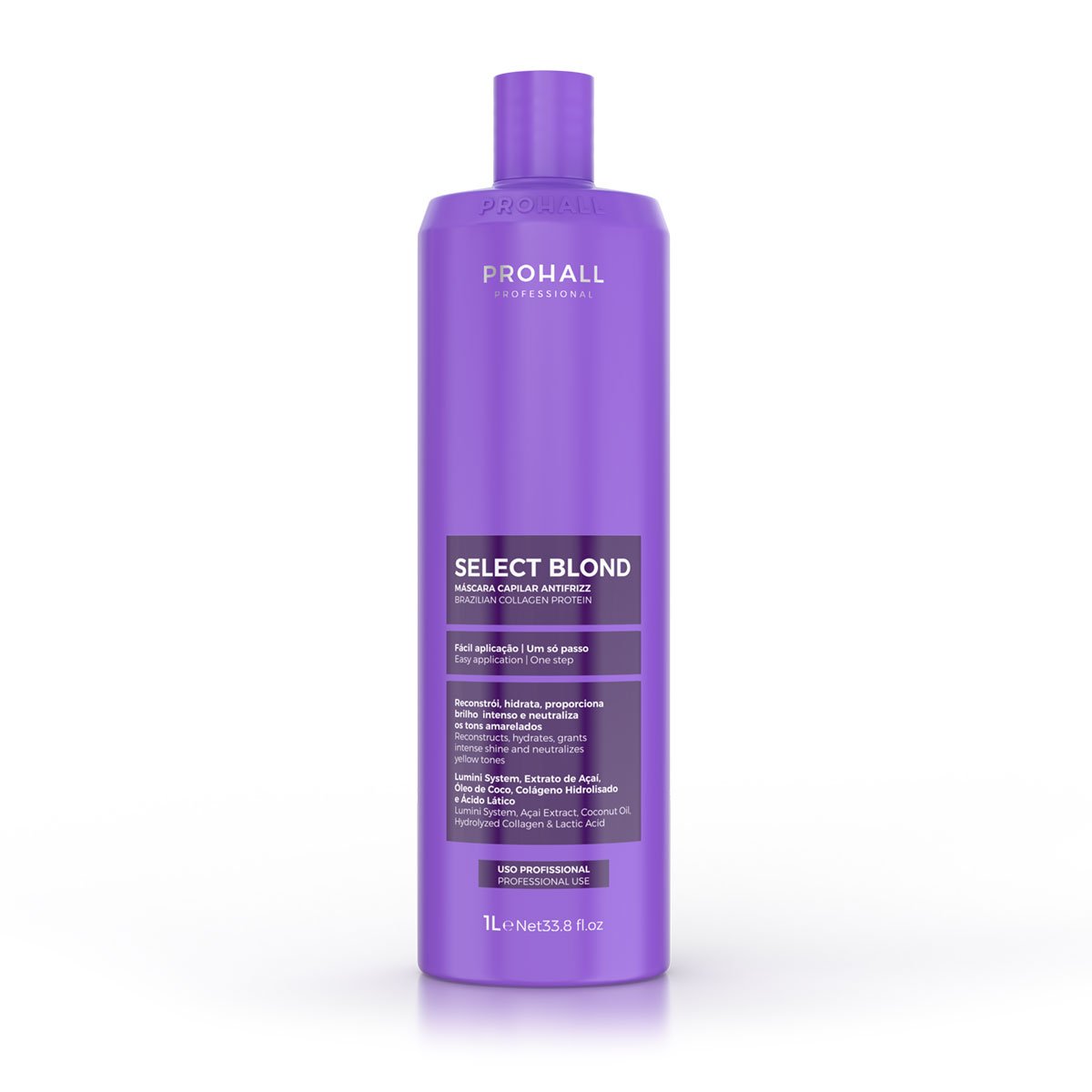 1 L bottle of Select Blond alignment treatment by Prohall for bleached, blonde hair