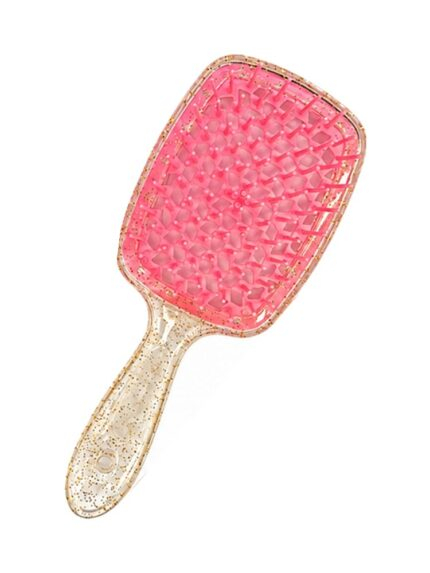 Vented Detangle Hair Brush – Gold Glitter/Coral
